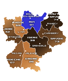 Carte de la recherche de fuites d'eau non destructives sur Bourg en Bresse (01 - Ain)